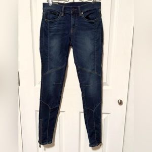 Ralph Lauren Polo Women’s Skinny Jeans With Ankle Zippers Navy Blue Size 26